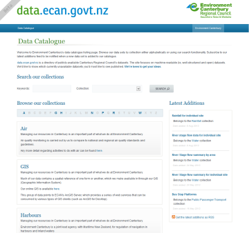 ECan Data Catalogue website