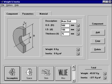 Weight & Inertia application